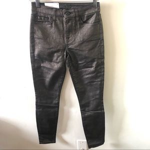 NWT Seven FAM Waxed coated skinny jeans, size 24